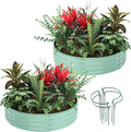 Galvanized Metal Planter Round Raised Garden Bed Kit by ZFHgarden