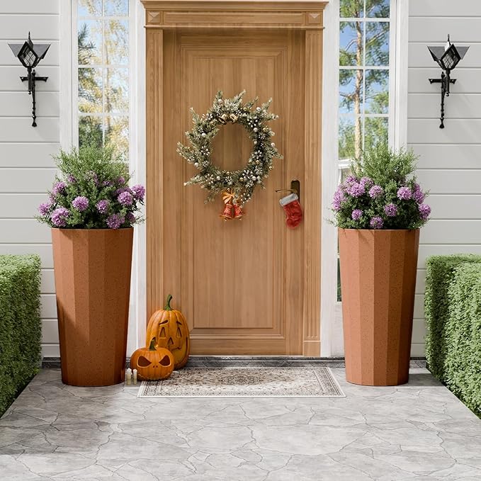 23.6" Tall Outdoor Planters Set of 2, Large Planters - Image 8