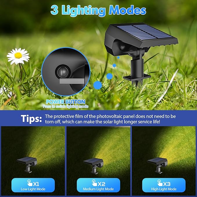 NYMPHY Solar Lights Outdoor Waterproof IP68, 56 LED 3 Lighting Modes Solar - Image 4