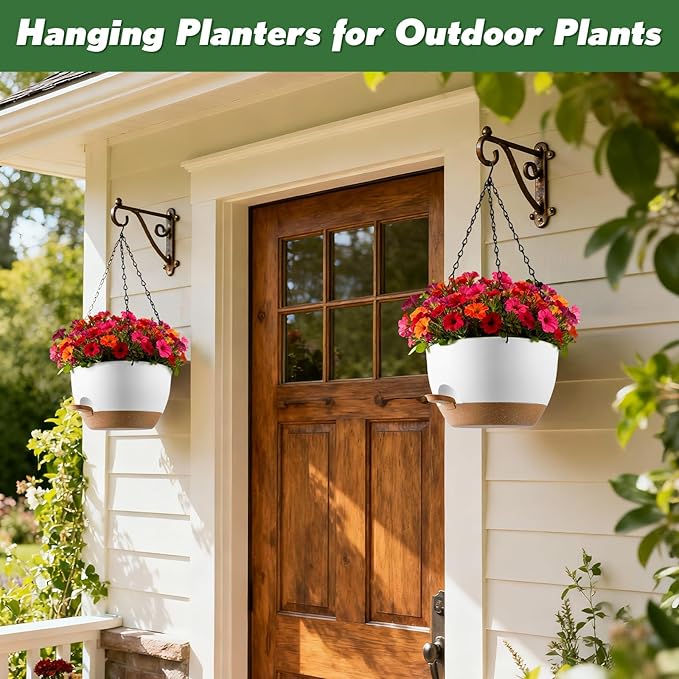 13-inch Oversized Hanging Planter Set of Two, Planters - Image 5
