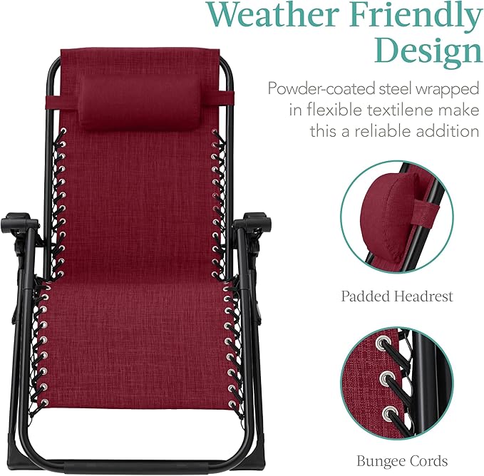 Best Choice Products Oversized Zero Gravity Chair, Folding Outdoor Patio - Image 4