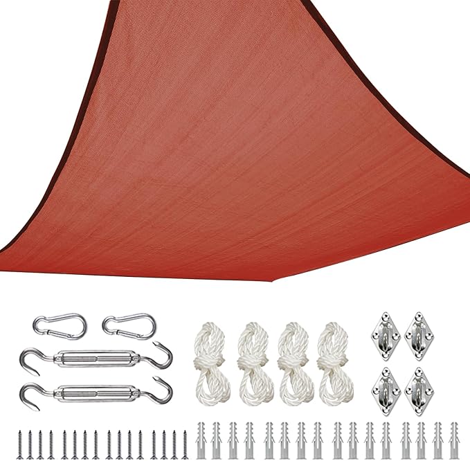 Quictent 20X20FT 185G HDPE Square Sun Shade Sail Canopy 98% UV Block Outdoor by QUICTENT