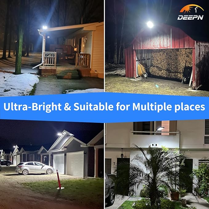 Deepn Solar Lights Outdoor, IP66 Waterproof Street Lights Outdoor, 6500K Dusk - Image 7