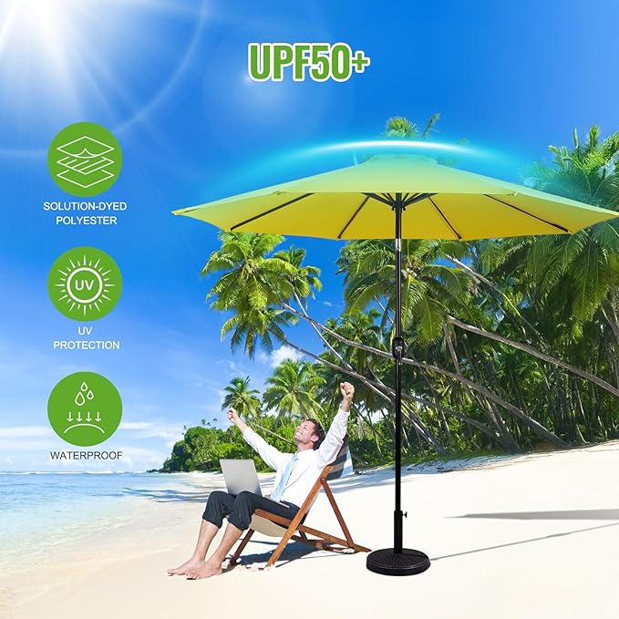 Backyard Expressions 9 ft. Patio Umbrella, Market Table Umbrella w/Tilt and - Image 3