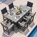 Pamapic 7 PCS Outdoor Dining Set, Spacious HDPE Outdoor Table and Chairs by Pamapic