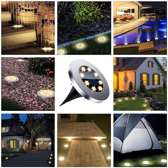 4.6 Inch Diameter Solar Ground Lights, Waterproof Solar Garden Lights, Outdoor - Image 7