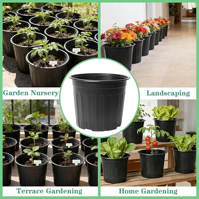60-Pack 2 Gallon Flexible Plastic Plant Pots - Image 5