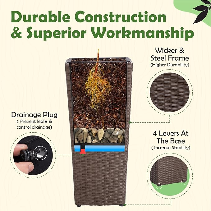 Idzo All Weather Wicker Planters - Image 4