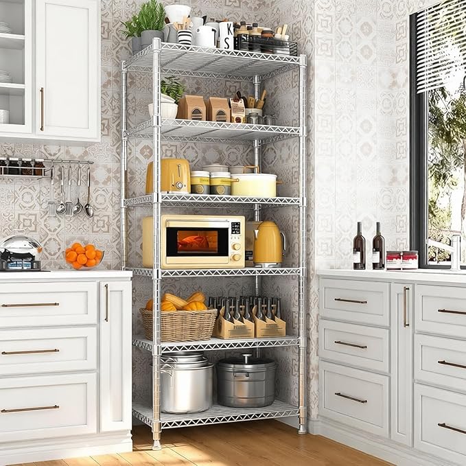 Xcity Storage Shelves, 6 Tier Heavy Duty Metal Shelving Unit, 2400 LBS Capacity - Image 2