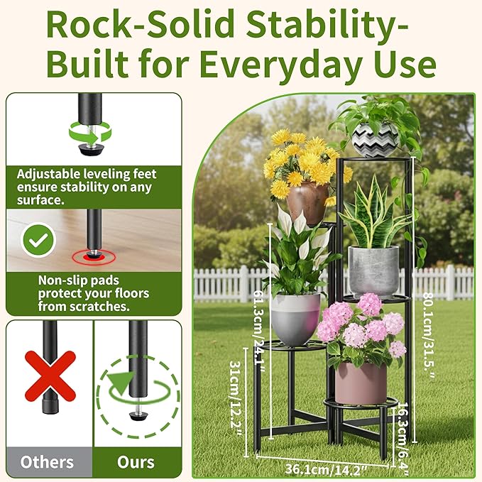 Plant Stand 5 Tier Indoor Metal Flower Shelf - Image 3