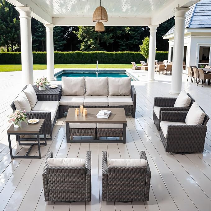 Belord Spacious 11 Pieces Patio Conversation Set - Image 2