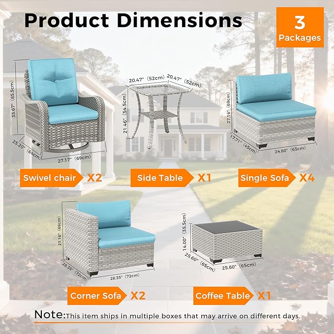 8-Seat Modern Patio Furniture Set - Image 3