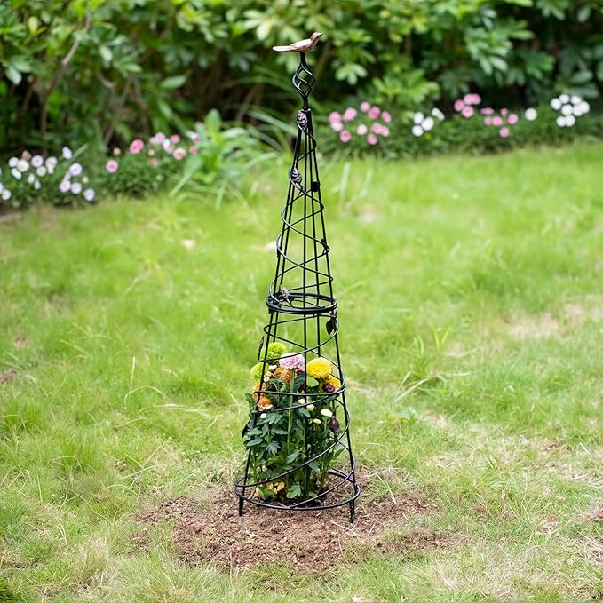 Garden Obelisk 40.5 Inch Metal Trellis - Image 4