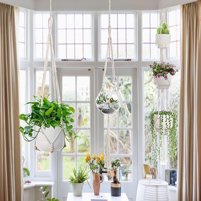 3 PCS Macrame Plant Hanger Indoor Hanging Planter Basket - Image 3