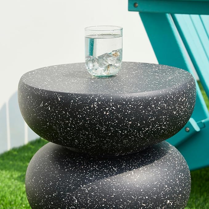 Glitzhome Outdoor Side Table, Heavy Duty Indoor Outdoor Round Planter Stand - Image 8