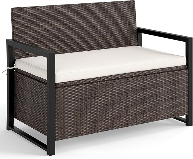 RELAX4LIFE Wicker Outdoor Bench by RELAX4LIFE