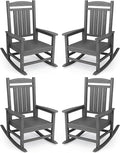 KINGYES Oversized Outdoor Rocking Chair Set of 4, High Density Polyethylene by KINGYES