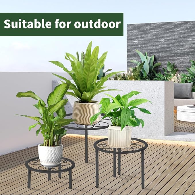5-piece set of metal plant potted flower racks, heavy-duty flower pot plant - Image 7