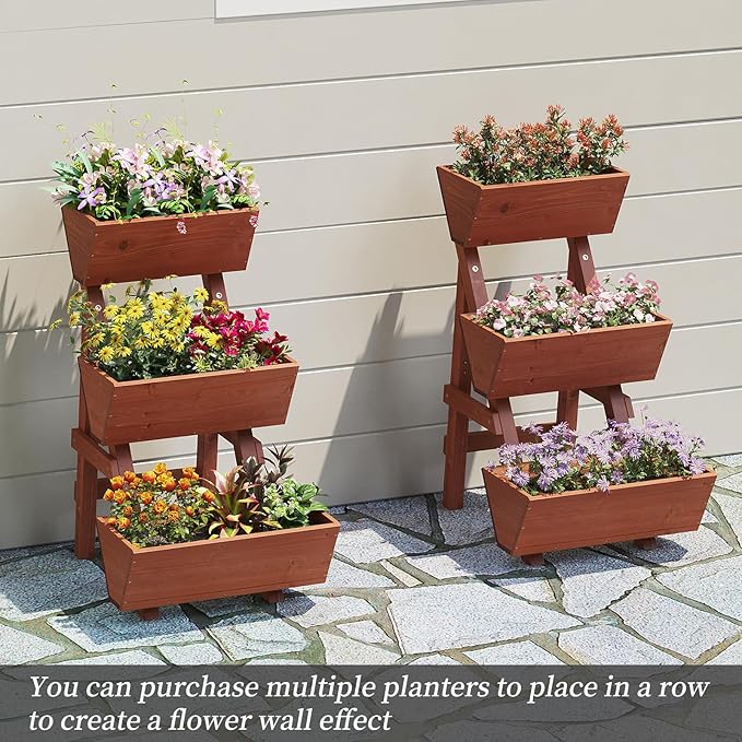 3-Tiers Wooden Raised Garden Bed, Wood Planter Box - Image 6