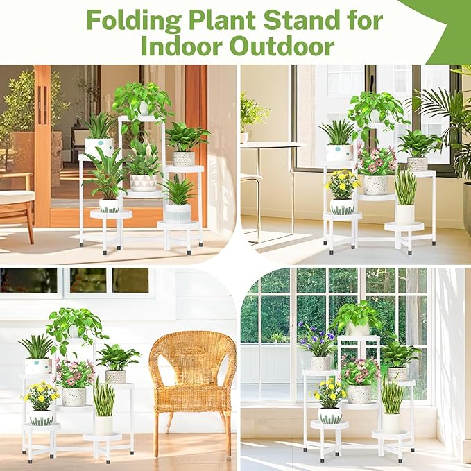 iDavosic.ly 6 Tier Folding Plant Stand Indoor Outdoor - Image 6