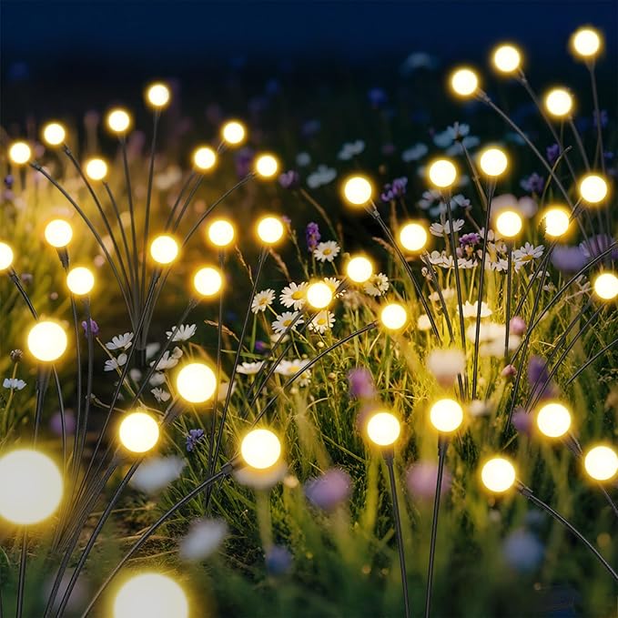 Solar Lights Outdoor-2Pack 16LEDs Solar Garden Firefly Lights Outside, Solar - Image 2