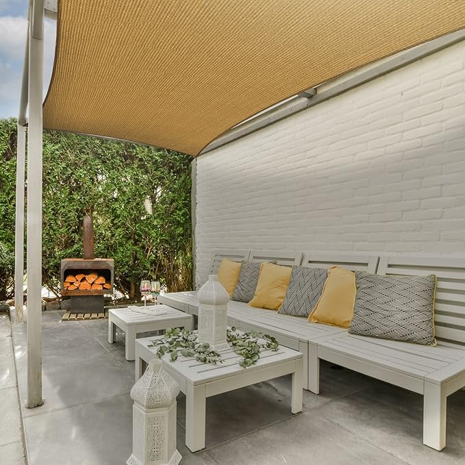 AsterOutdoor Sun Shade Sail Rectangle 10' x 10' UV Block Canopy - Image 6