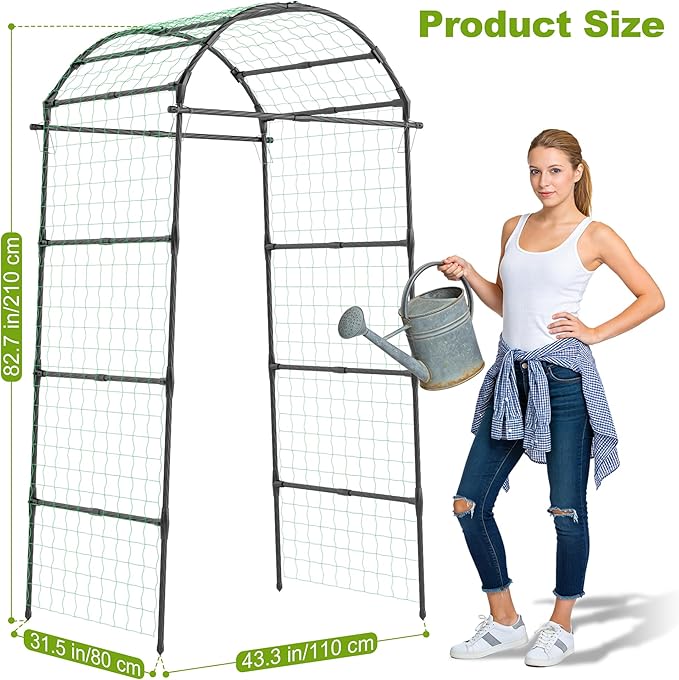Miory Garden Arch Trellis for Climbing Plants Outdoor, Metal Plants Support - Image 3