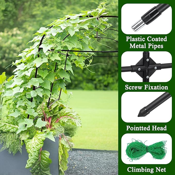 Garden Arch Trellis for Climbing Plants Outdoor 7.2 ft Height Large Tunnel - Image 4