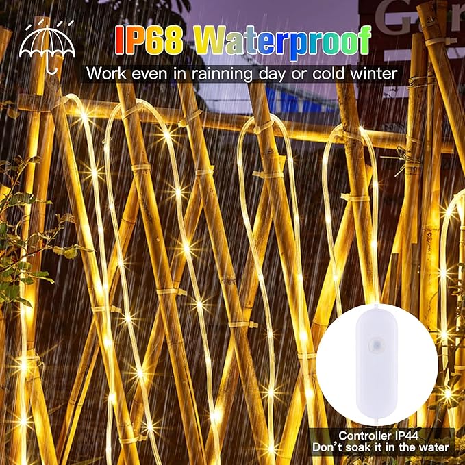 99Ft LED Rope Lights Outdoor, 18 Colors Changing Fairy String Light Plug in - Image 3