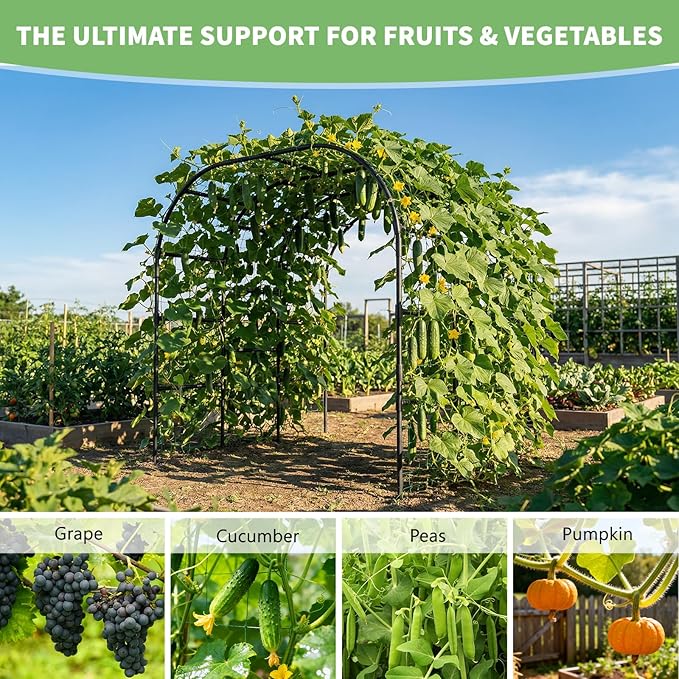 DoCred Garden Arch Trellis for Climbing Plants, 88 Inch Large Garden Trellises - Image 7