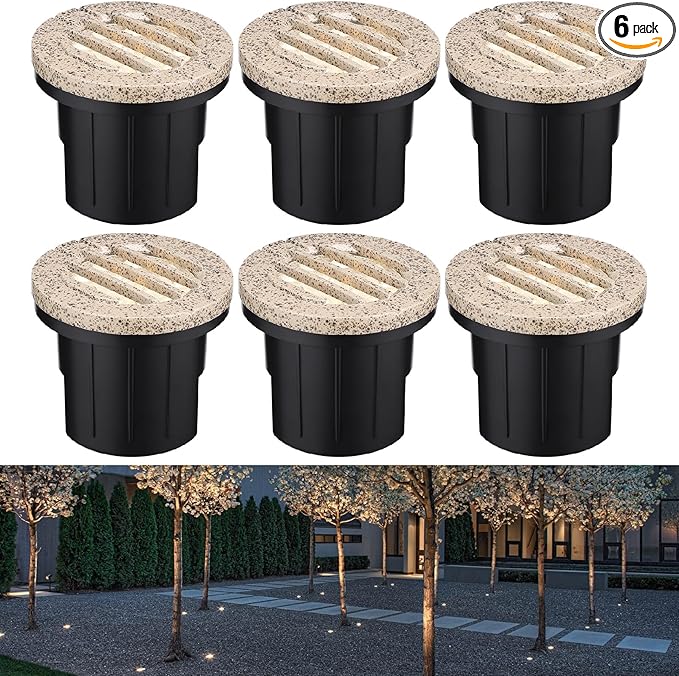 LEONLITE Dia. 4 Inch Well Lights Landscape LED In Ground, Grated Top, 3000K by LEONLITE