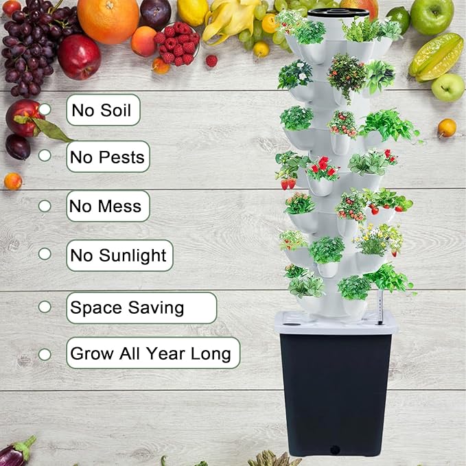 Hydroponics Tower Indoor Growing System Vertical Garden Planter Indoor Smart - Image 4