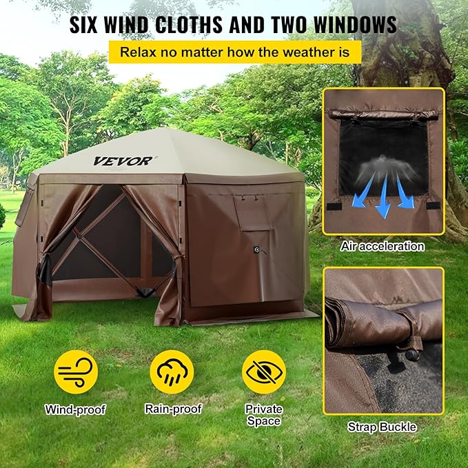 VEVOR Pop Up Gazebo Screen Tent, Pop-Up Instant Gazebo Tents - Image 4