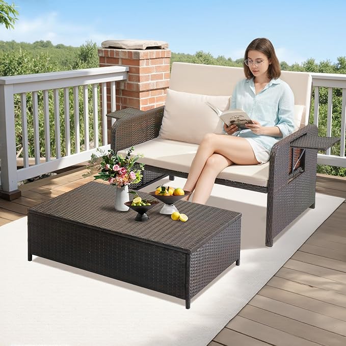 VINGLI Patio Daybed, Wicker Outdoor Daybed - Image 9