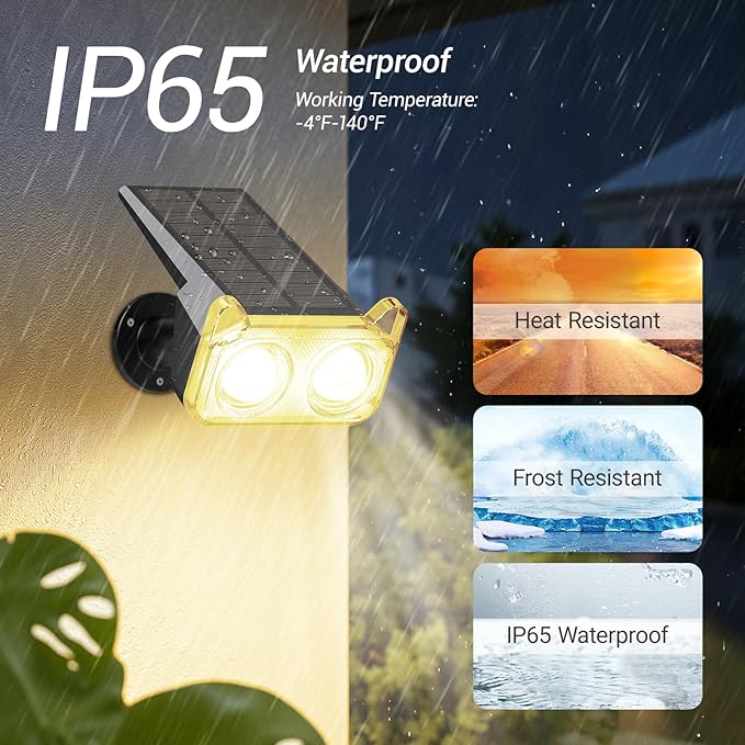 WdtPro Solar Lights Outdoor Waterproof, Solar Spot Lights Outdoor - Image 5