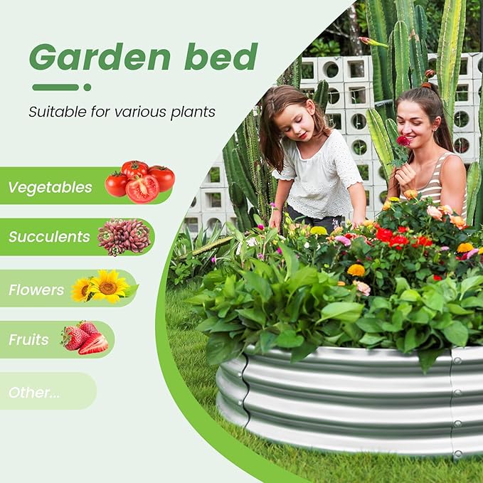 Land Guard Galvanized Raised Garden Bed Kit, Galvanized Planter Raised Garden - Image 3