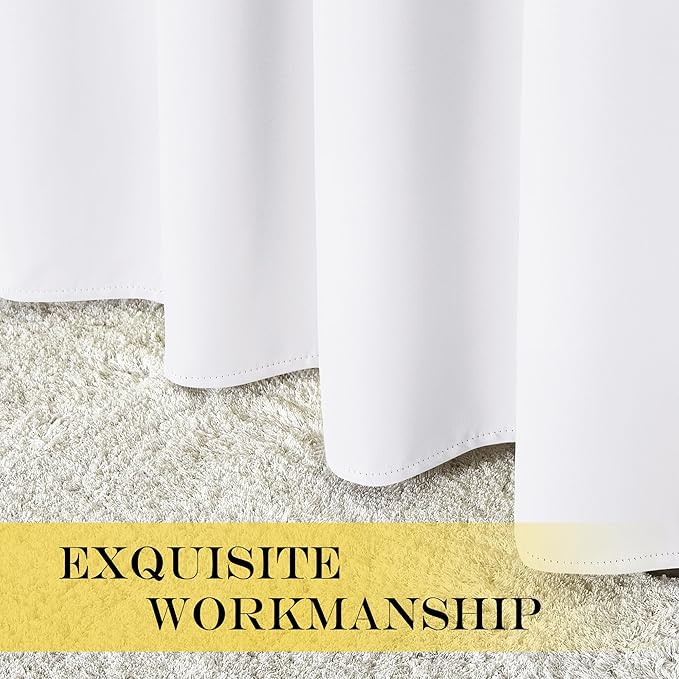 NICETOWN Room Darkening White Curtain 66 inches Long - Image 6