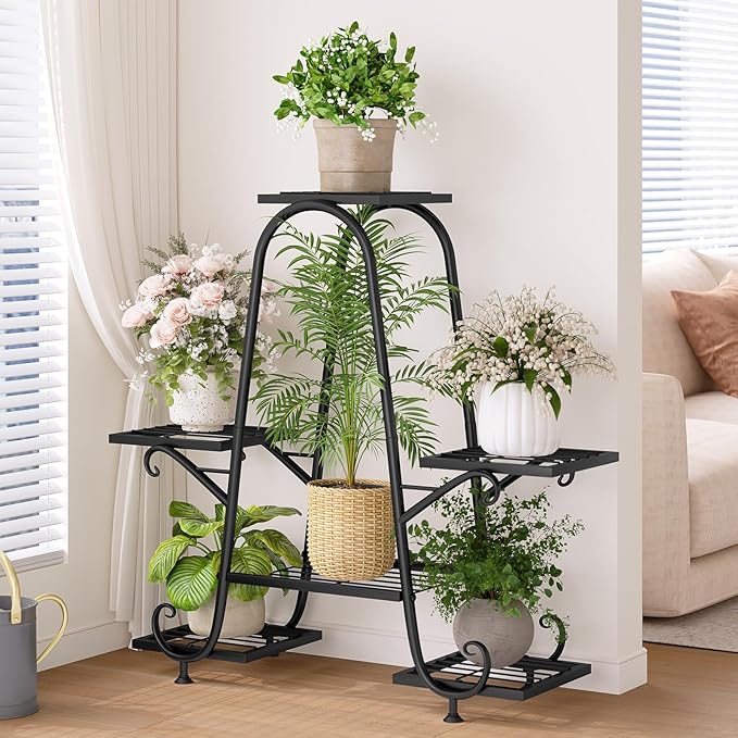 Plant Stand Indoor Outdoor Shelf Metal Holder Pot Rack Multiple Plants Stand - Image 4