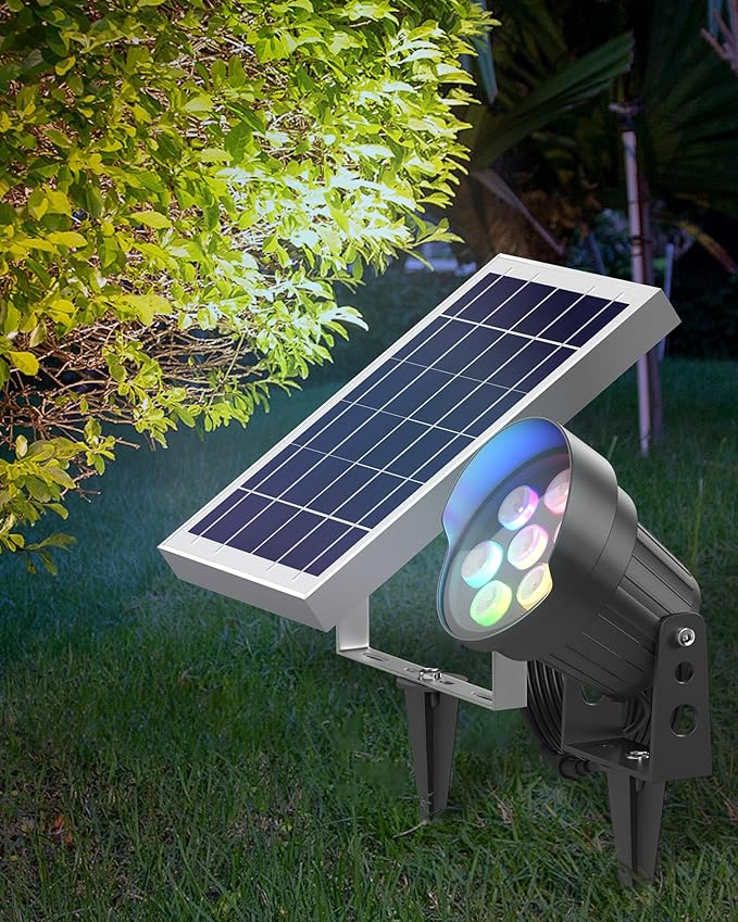 Ofuray Solar Spot Lights Outdoor, RGB Color Changing by Ofuray