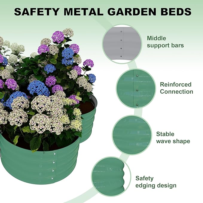 Garvee 2 Pack Galvanized Raised Garden Bed, Outdoor Planter Box - Image 4