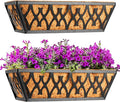 2 Pack 16 Inch Window Boxes Planters Railing Planter Box by KarlliuHOMEGARDEN