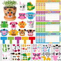 Capoda 24 Sets Garden Flower Pots Crafts Kit DIY Spring Plastic Seedling by Capoda