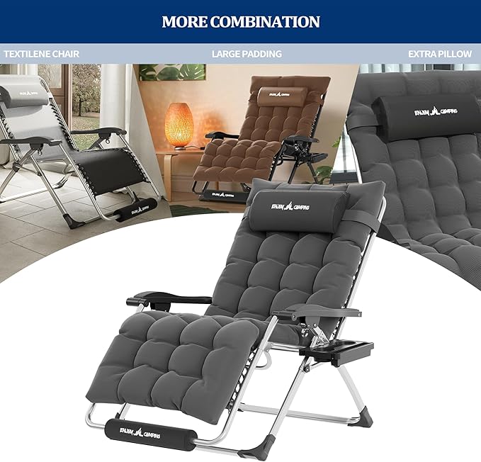 UDPATIO Oversized Zero Gravity Chair 29In XL Patio Reclining Chair - Image 3