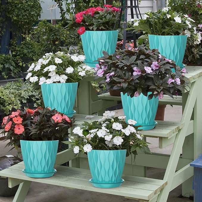 6 Pack 6 Inch Indoor Plant Pots - Image 6
