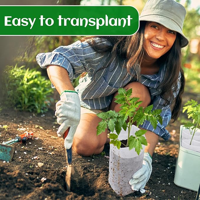Cosweet 13.5''H Deep Nursery Grow Bags, Biodegradable Non-Woven Fabric Planting - Image 6