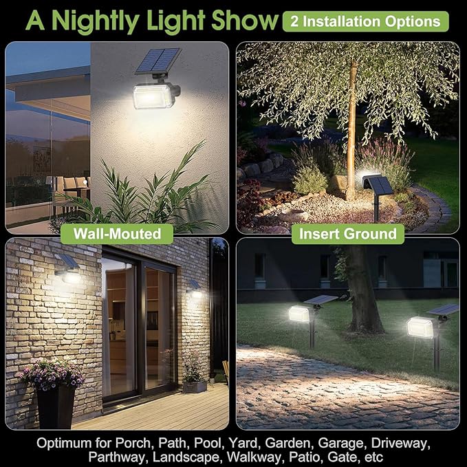 102 LED Solar Spot Lights Outdoor Waterproof IP65, Adjustable Landscape - Image 4