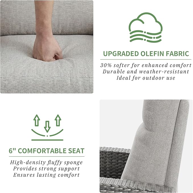 IDEALHOUSE Wicker Outdoor Recliner Reclining Patio Chairs - Image 9