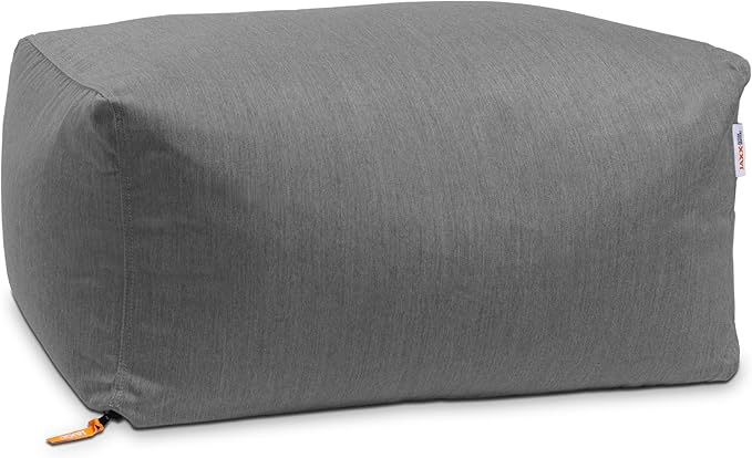 Jaxx Leon Outdoor Bean Bag Ottoman, Charcoal Sunbrella - Image 4