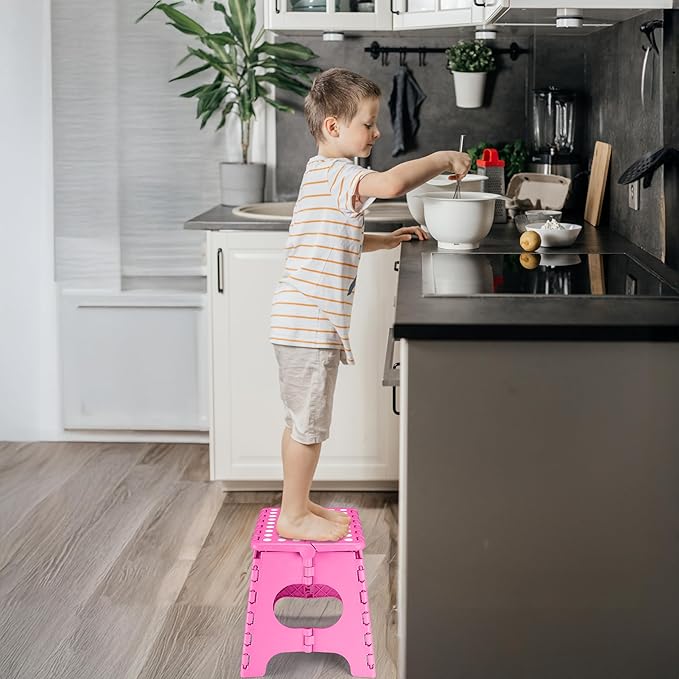 Delxo Folding Step Stool, 11 Inch Non-Slip Foldable Step Stools - Image 3