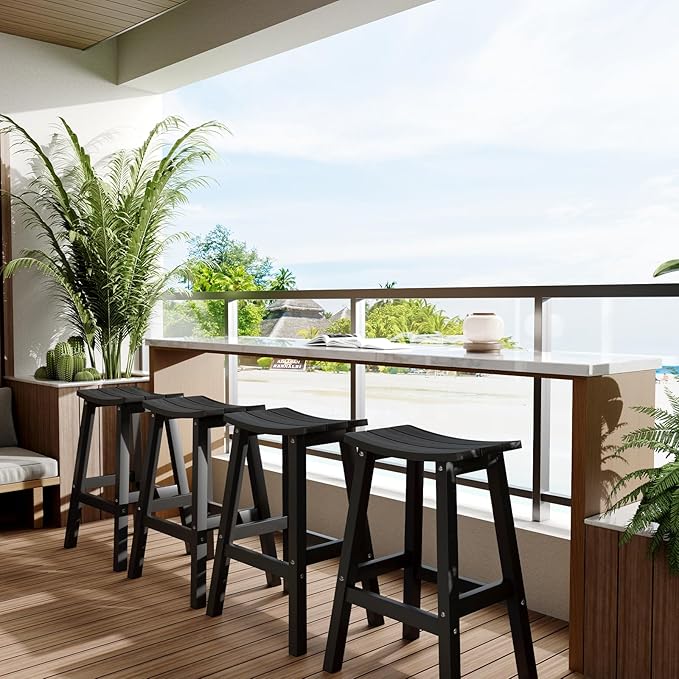 Stoog All-Weather Bar Stools Set of 2, Low Maintenance, - Image 2